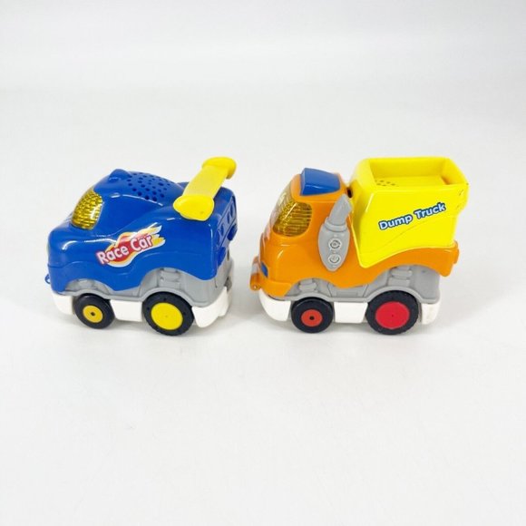 Vtech Go Go Smart Wheels Press & Race Dump Truck & Race Car Light and Sound - Picture 1 of 9